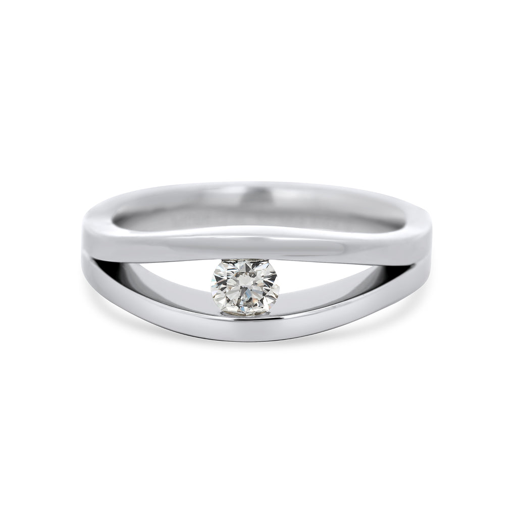 Photograph 1 of Henrich & Denzel's Tensio Diamond Engagement Ring. Available on DESIGNYARD.com and in our Contemporary Jewellery Shop Dublin, Ireland. Shipping Worldwide.