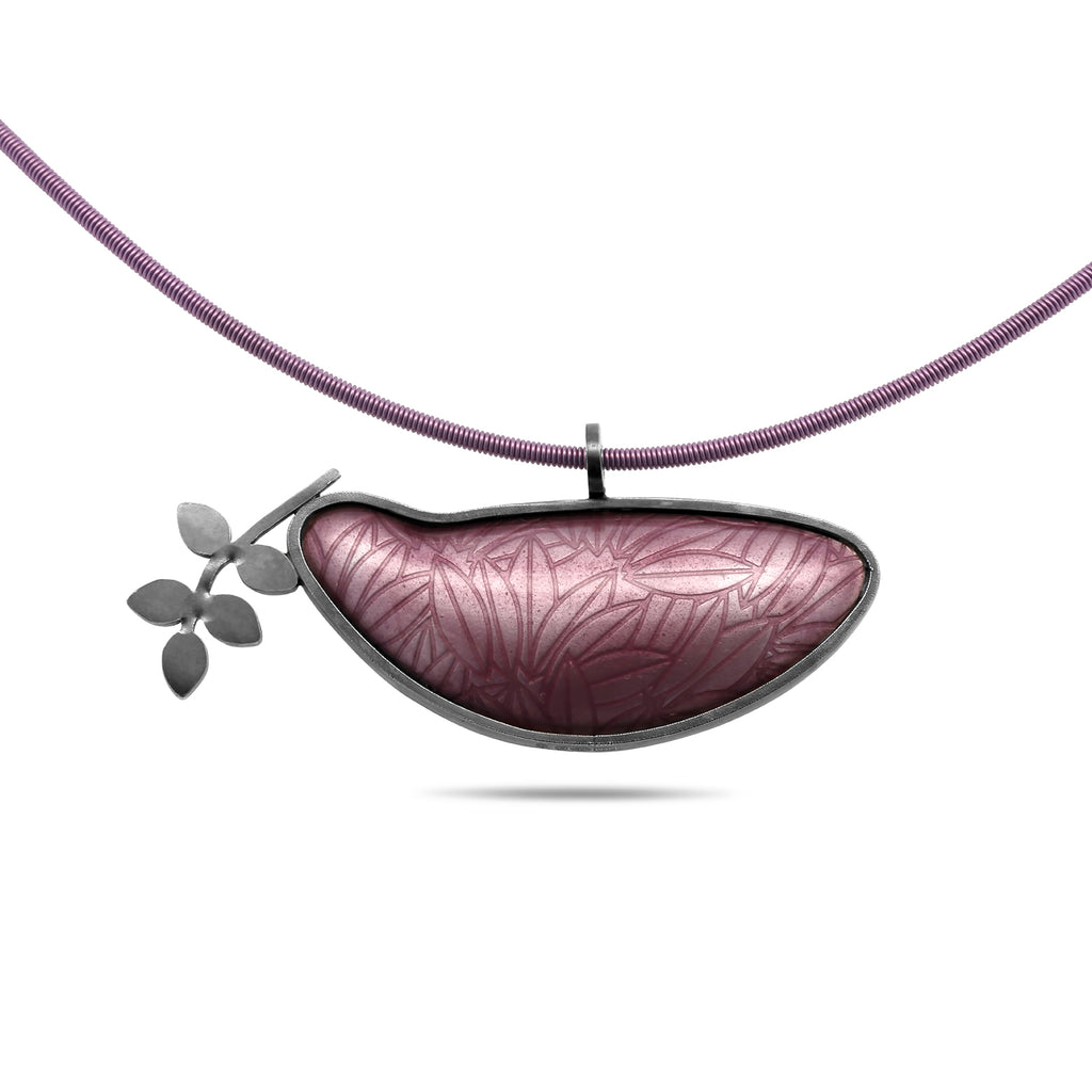 jane moore oxidised silver pink bird enamel necklace designyard contemporary jewellery gallery dublin ireland