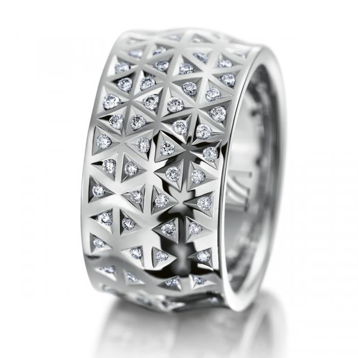 meister 18k white gold wide ladies diamond ring designyard contemporary jewellery gallery dublin ireland