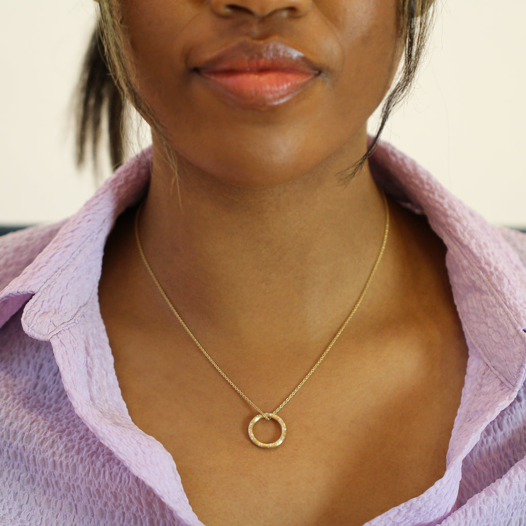 Photograph 3 of Meister's Contemporary 18k Yellow Gold Mini Constellation Diamond Necklace. Available on DESIGNYARD.com and in our Jewellery Shop Dublin, Ireland. Free Worldwide Shipping with DHL.