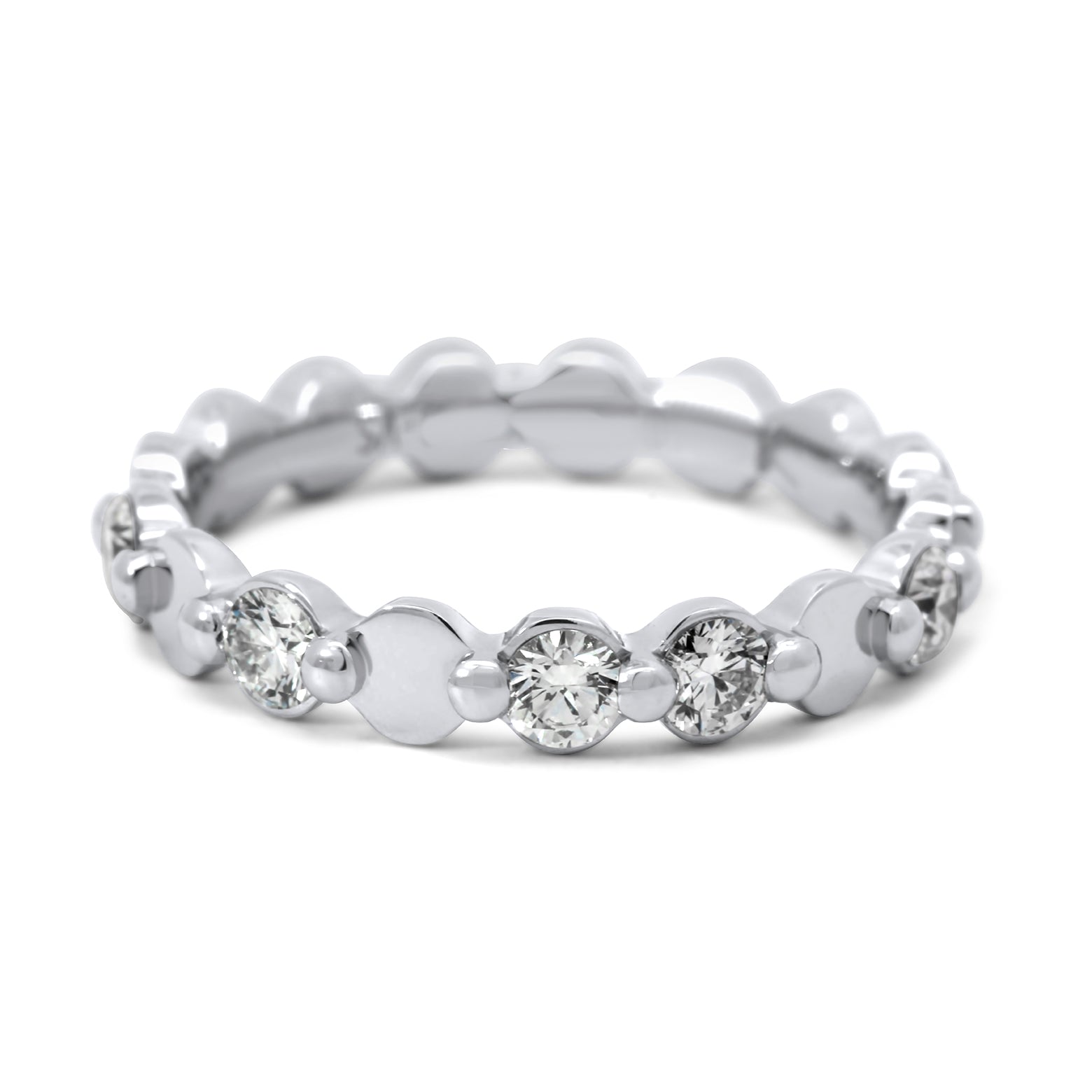 Meister's Platinum Diamond Memoire Eternity Wedding Ring by Meister DESIGNYARD