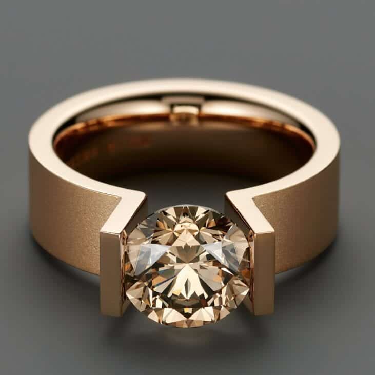 Niessing - 18k Classic Red Gold Spannring® HighEnd C Engagement Ring - DESIGNYARD, Dublin Ireland.