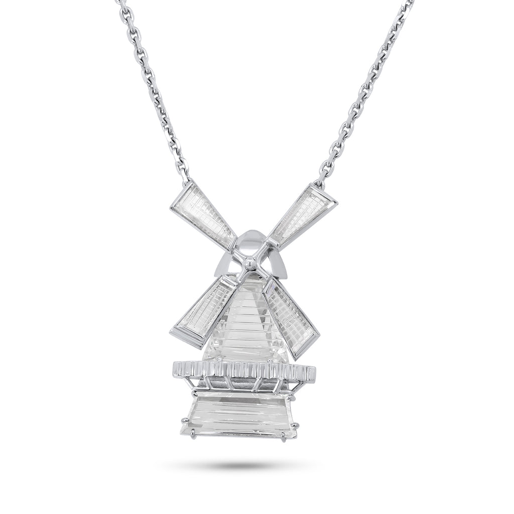 platinum flat cut windmill diamond necklace desginyard vintage jewellery collection dublin ireland