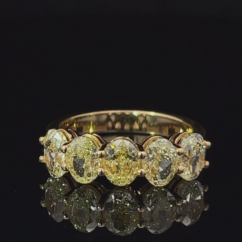18k yellow gold yellow diamond five stone ring designyard contemporary jewellery gallery dublin ireland