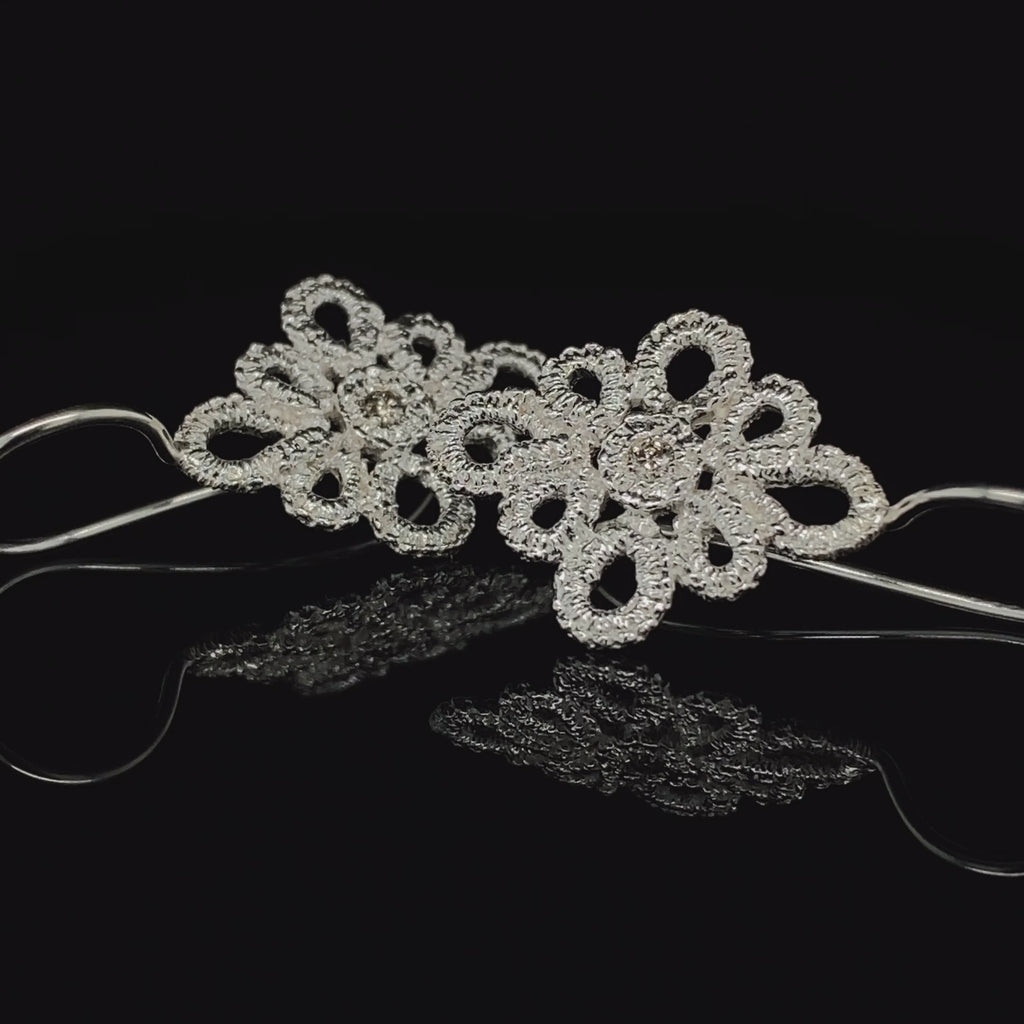 Brigitte Adolph - Sterling Silver Diamond Miss Medea Earrings - DESIGNYARD, Dublin Ireland.