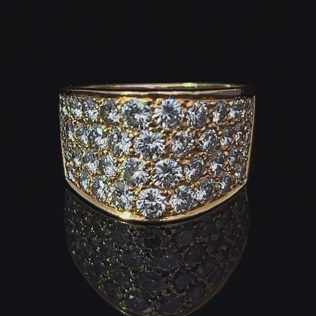 18k yellow gold pave set diamond engagement ring designyard vintage jewellery collection dubin ireland