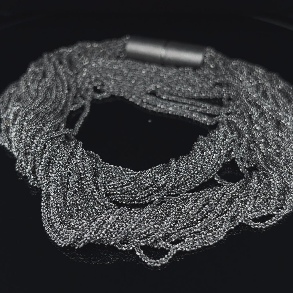 Claudia Milic - Sterling Silver Shine Black Collier Necklace - DESIGNYARD, Dublin Ireland.