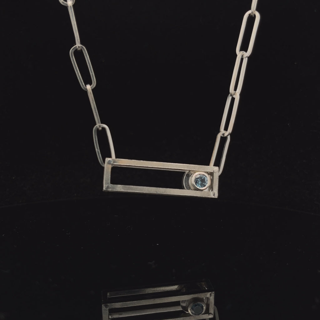 Nicole Van Der Wolf - Sterling Silver ShipShape Aquamarine Necklace - DESIGNYARD, Dublin Ireland.