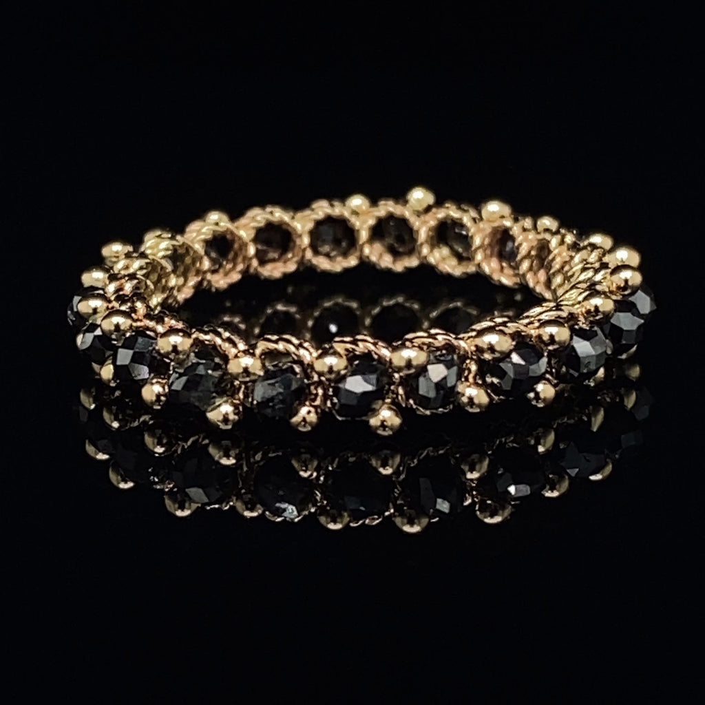 Myriam Oude Vrielink - 14k Yellow Gold Black Rope Diamond Ring - DESIGNYARD, Dublin Ireland.