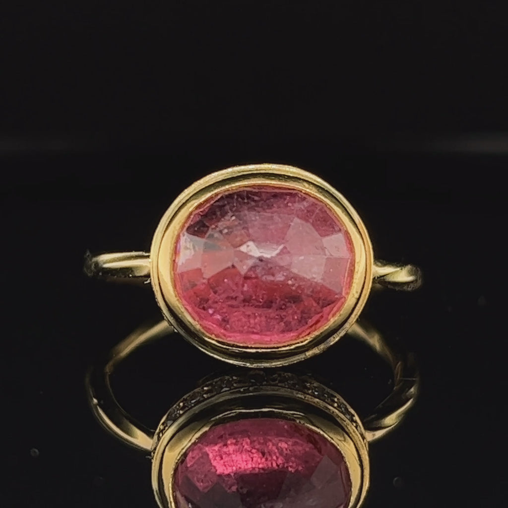 Josephine Bergsøe - 18k 22k Yellow Gold Large Ruby Diamond Ring - DESIGNYARD, Dublin Ireland.