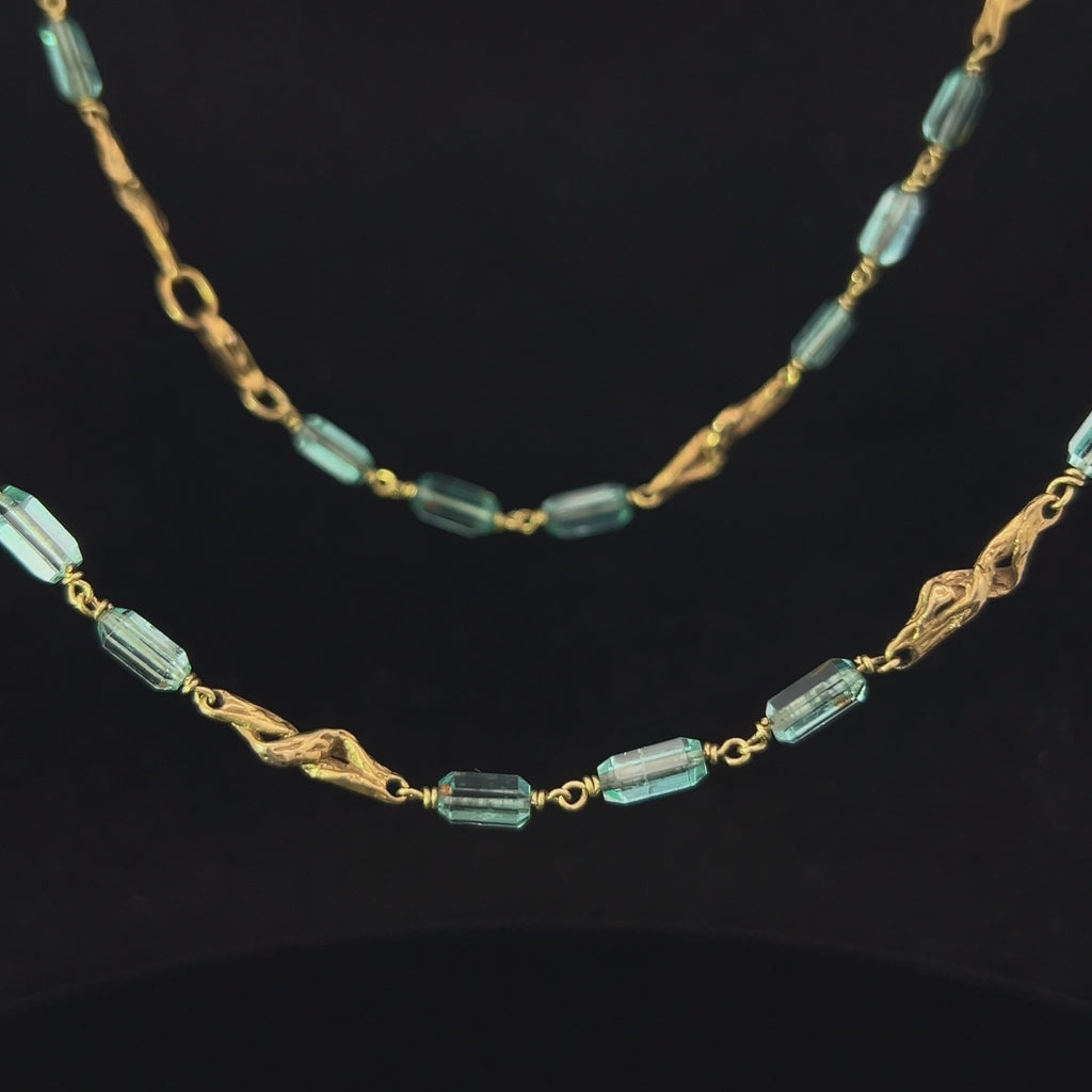 8k yellow gold green emerald necklace designyard vintage jewellery collection dublin ireland