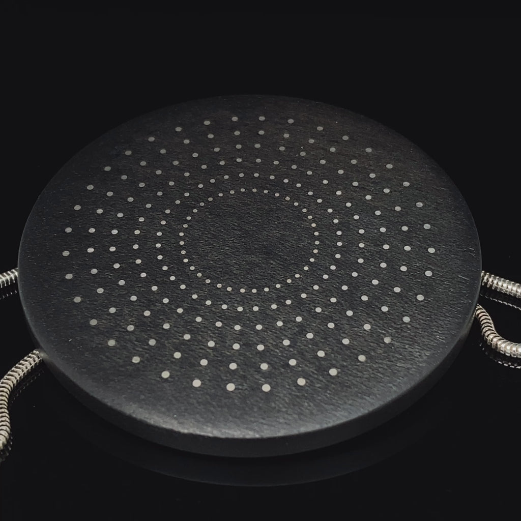 Roger Bennett - Sterling Silver Maple Emanating Inlaid Pendant - DESIGNYARD, Dublin Ireland.