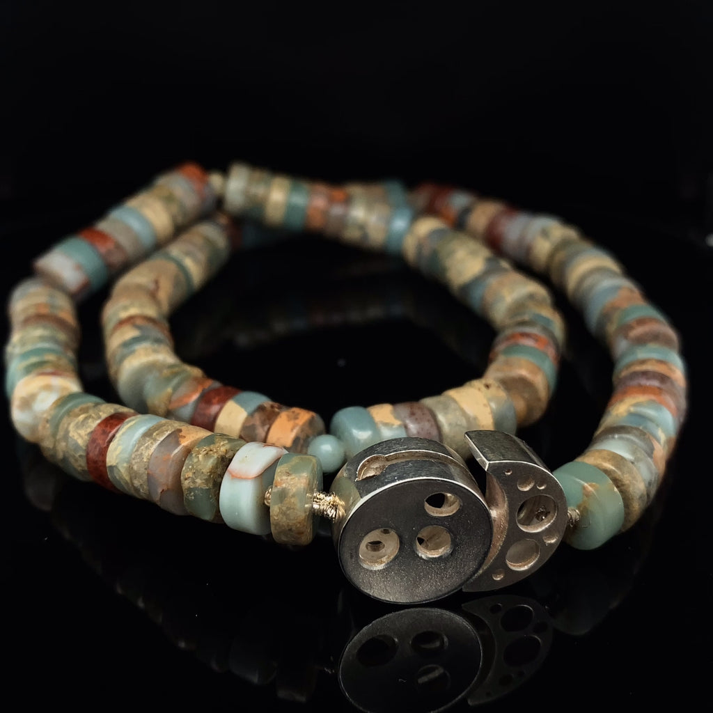 Nicole Van Der Wolf - Sterling Silver Jasper Heishi Coral Reef Necklace - DESIGNYARD, Dublin Ireland.