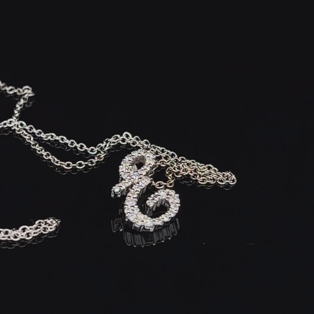 Ronan Campbell - 18k White Gold Diamond Letter E Pendant - DESIGNYARD, Dublin Ireland.