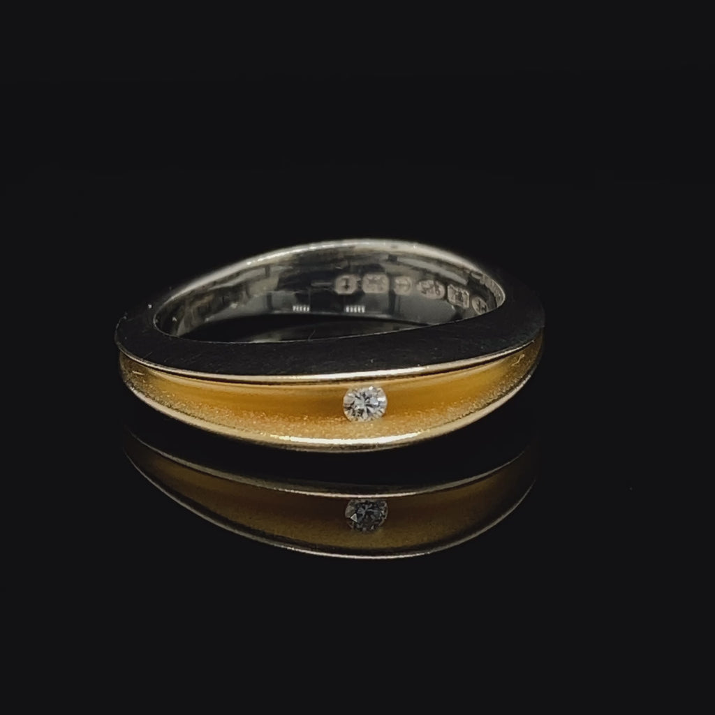 Paul Finch - Silver 22k Yellow Gold Diamond Full Split Shell Ring - DESIGNYARD, Dublin Ireland.