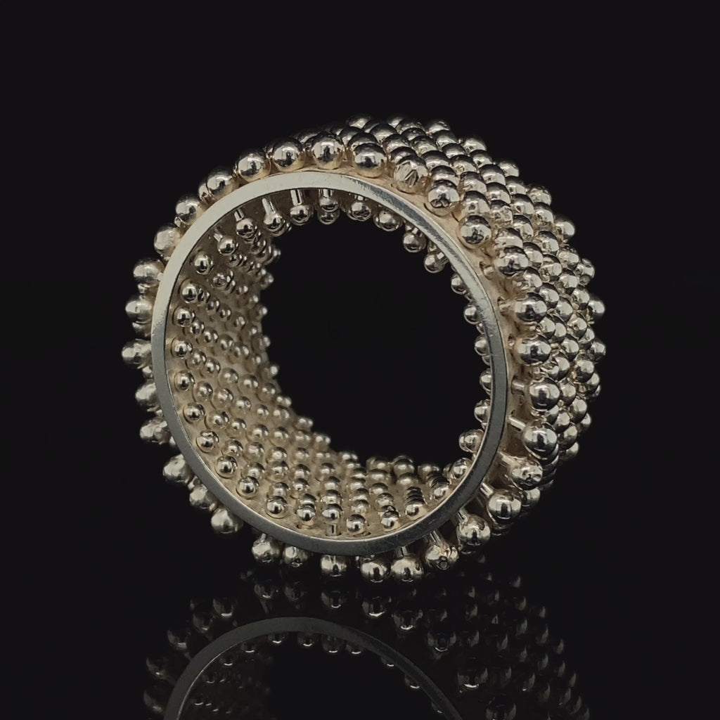 Erik Urbschat - Sterling Silver Hedgehog 7 Ring - DESIGNYARD, Dublin Ireland.