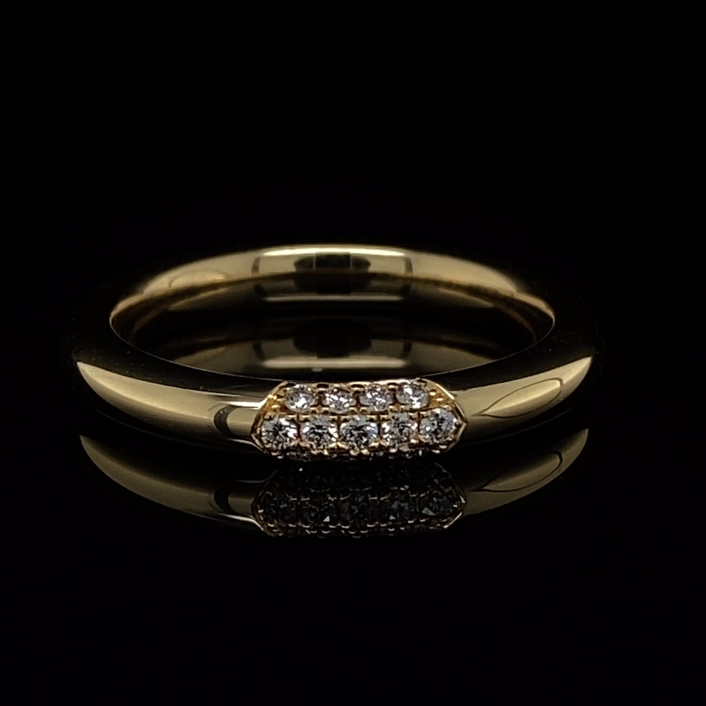 Meister - 18k Yellow Gold Diamond Pave Ring - DESIGNYARD, Dublin Ireland.