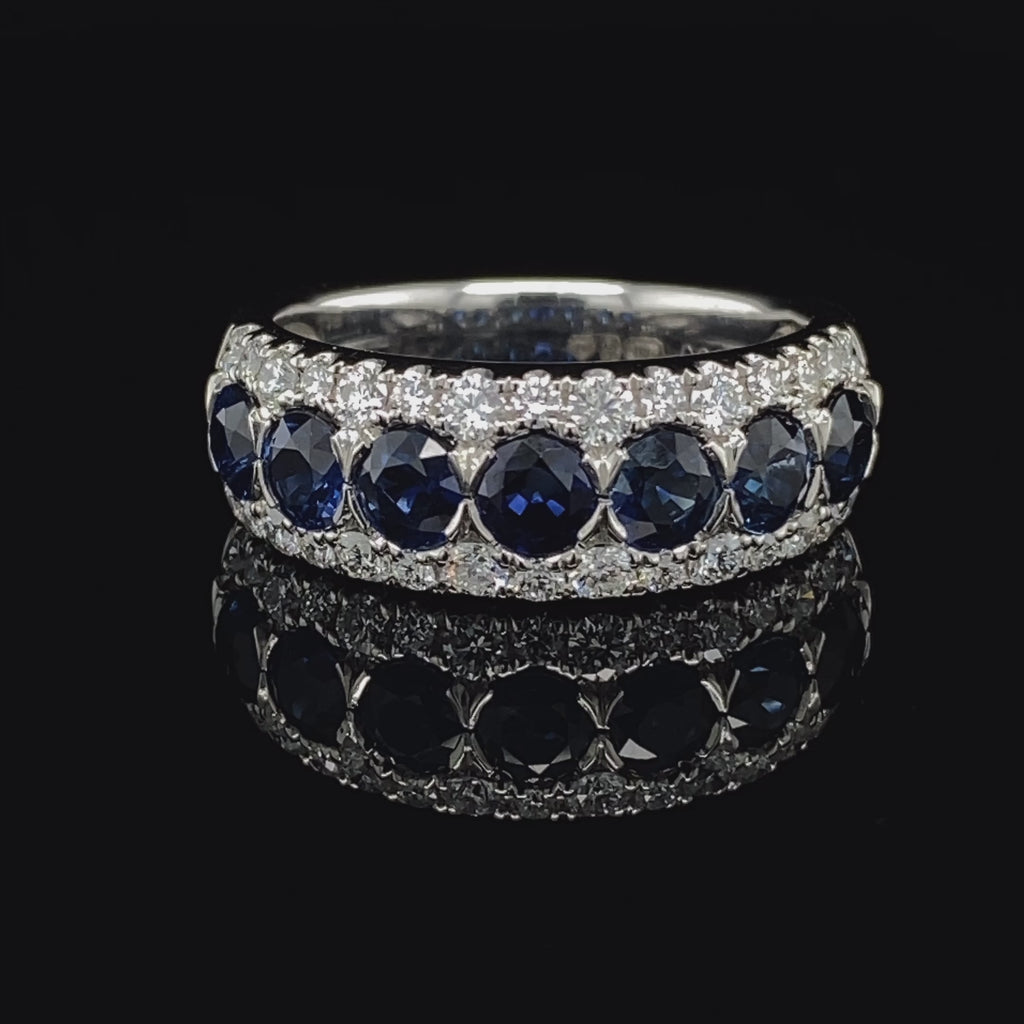 Ronan Campbell - Platinum Linea Sapphire Diamond Ring - DESIGNYARD, Dublin Ireland.