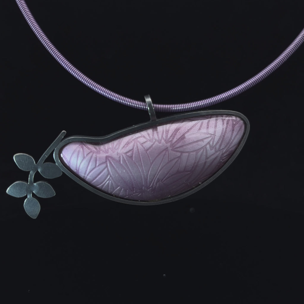 jane moore oxidised silver pink bird enamel necklace designyard contemporary jewellery gallery dublin ireland