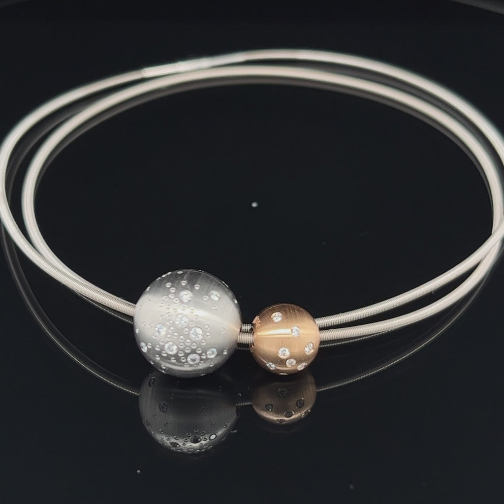 Meister - 18k White Gold Rose Gold Diamond Constellation Necklace - DESIGNYARD, Dublin Ireland.