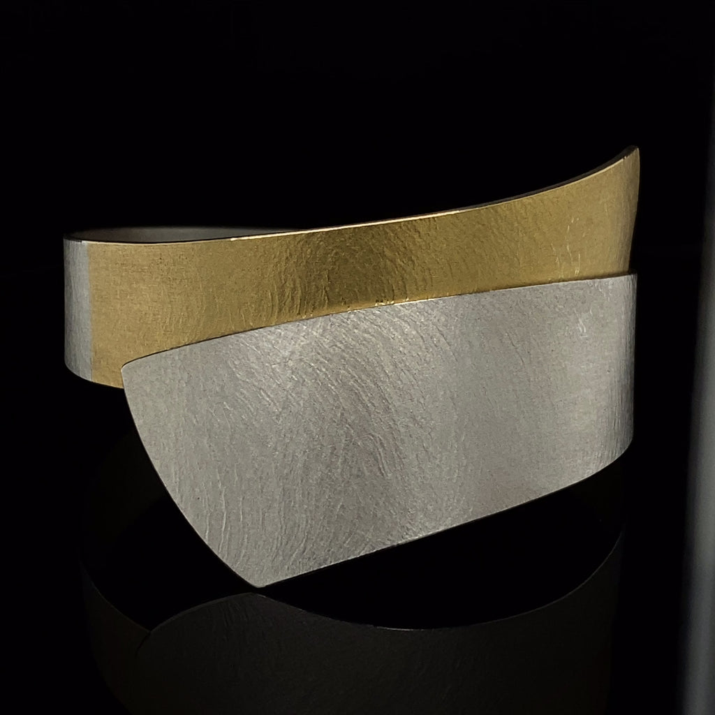 Manu - Sterling Silver 22k Yellow Gold Bi-Metal Statement Bracelet - DESIGNYARD, Dublin Ireland.