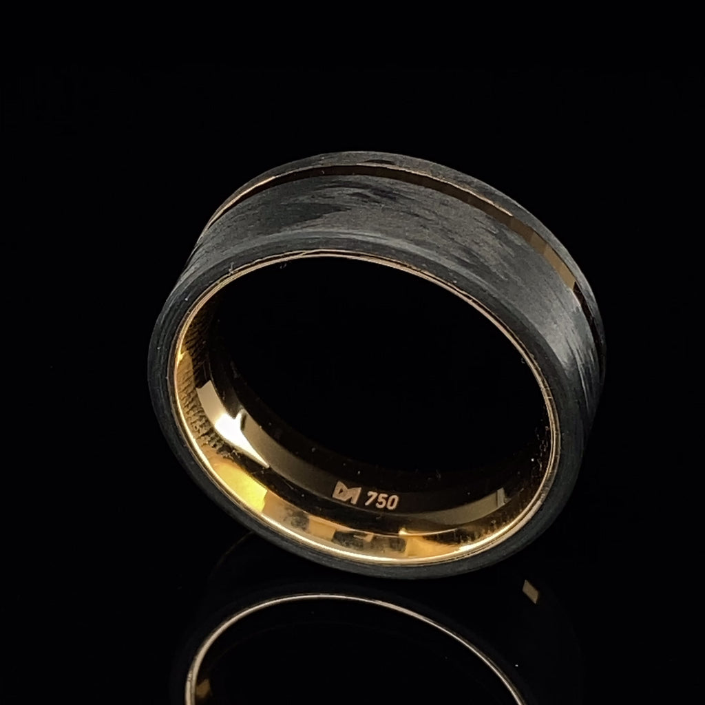 Meister - 18k Rose Gold Carbon Fibre Ring - DESIGNYARD, Dublin Ireland.