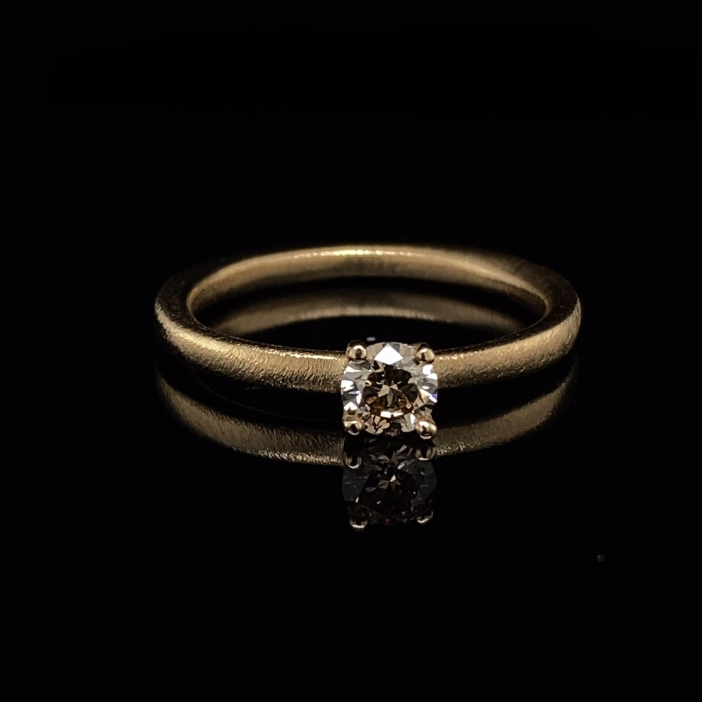 Diana Porter  Yellow Fair Trade Gold Champagne Diamond engagement Ring - DESIGNYARD, Dublin Ireland