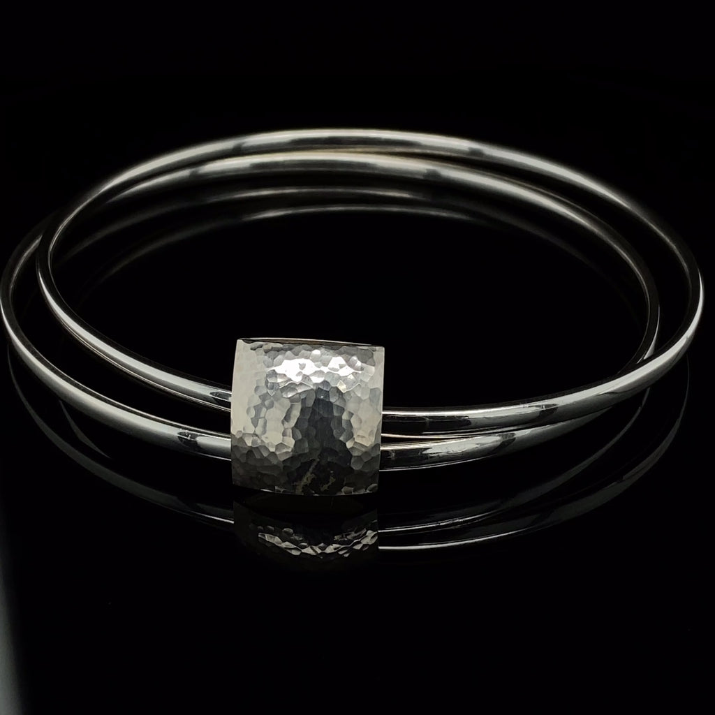Heather O'Connor - Silver Double Pillow Bracelet - DESIGNYARD, Dublin Ireland.