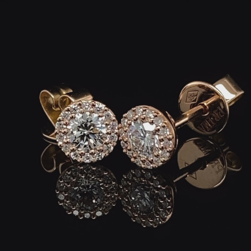 Ronan Campbell - 18k Rose Gold Diamond Minima Diamond Stud Earrings - DESIGNYARD, Dublin Ireland.