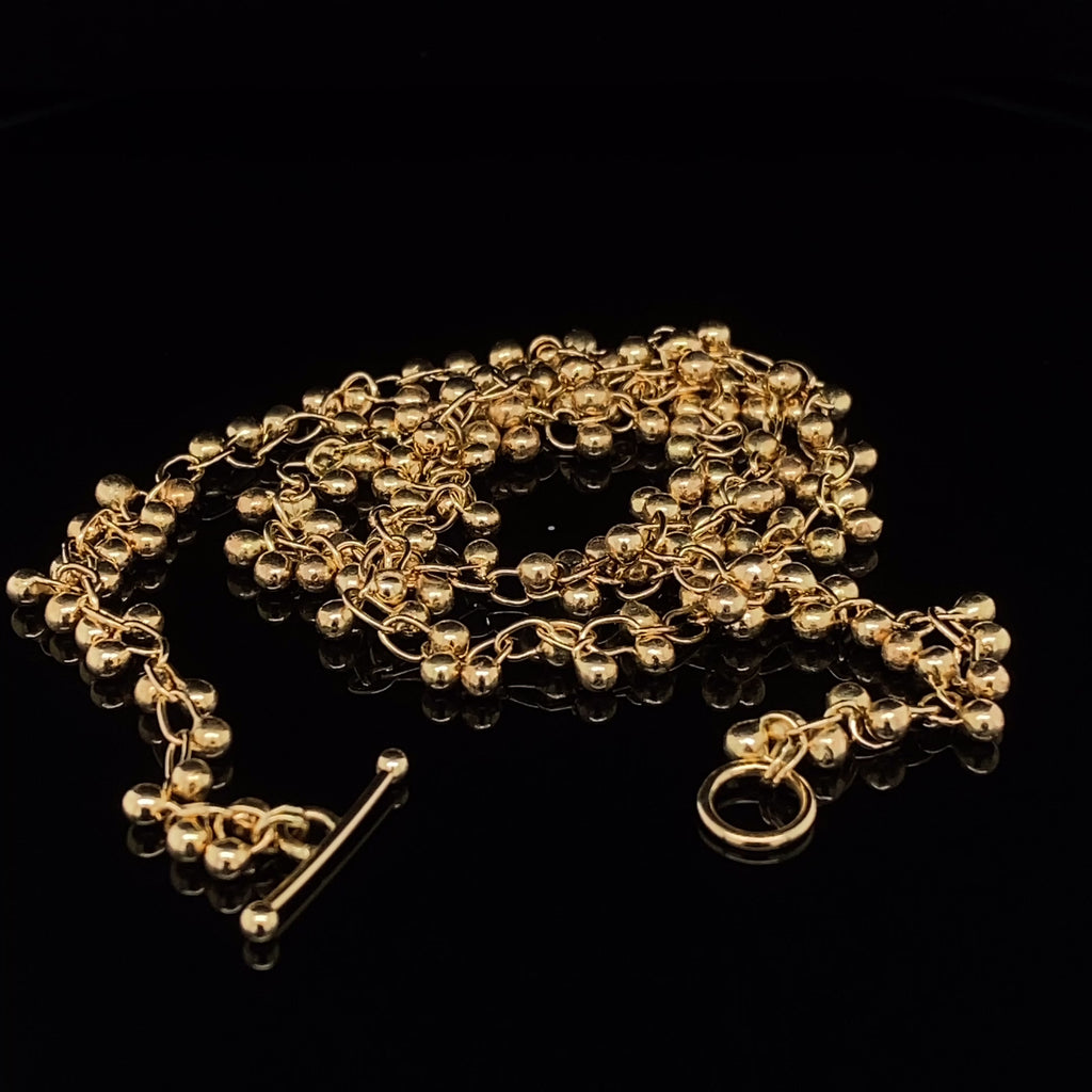 Neeltje Huddleston Slater - Fine 14k Yellow Gold Beaded Necklace - DESIGNYARD, Dublin Ireland.