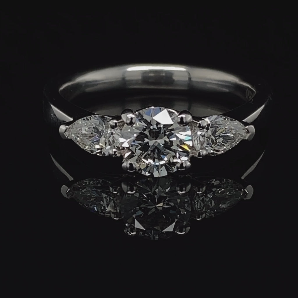 Ronan Campbell - Platinum Brilliant Pear Diamond Ring - DESIGNYARD, Dublin Ireland.