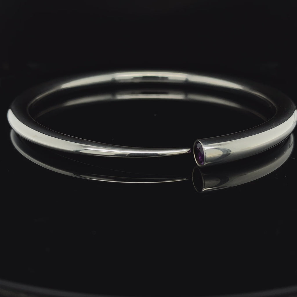Paul Finch - Sterling Silver Tapered Amethyst Bangle - DESIGNYARD, Dublin Ireland.