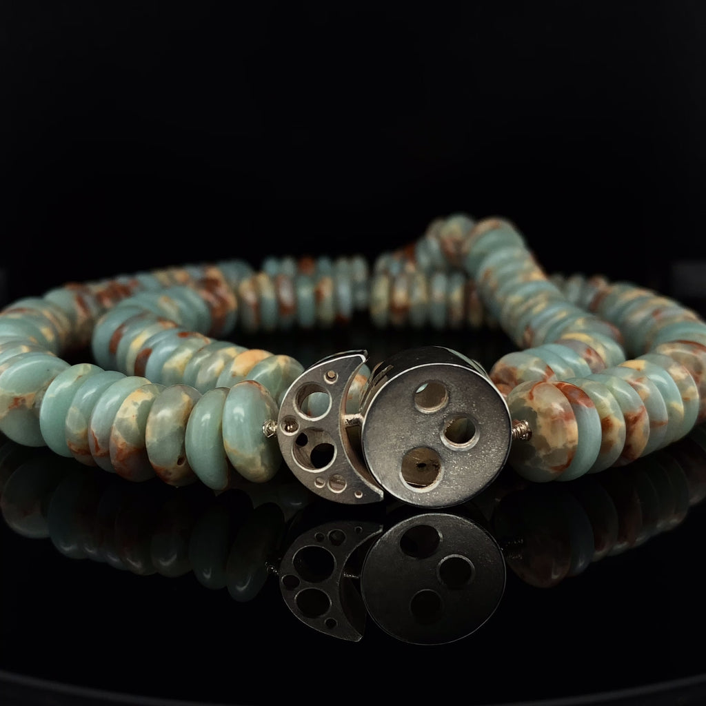 Nicole Van Der Wolf - Sterling Silver Jasper Rondelle Coral Reef Necklace - DESIGNYARD, Dublin Ireland.
