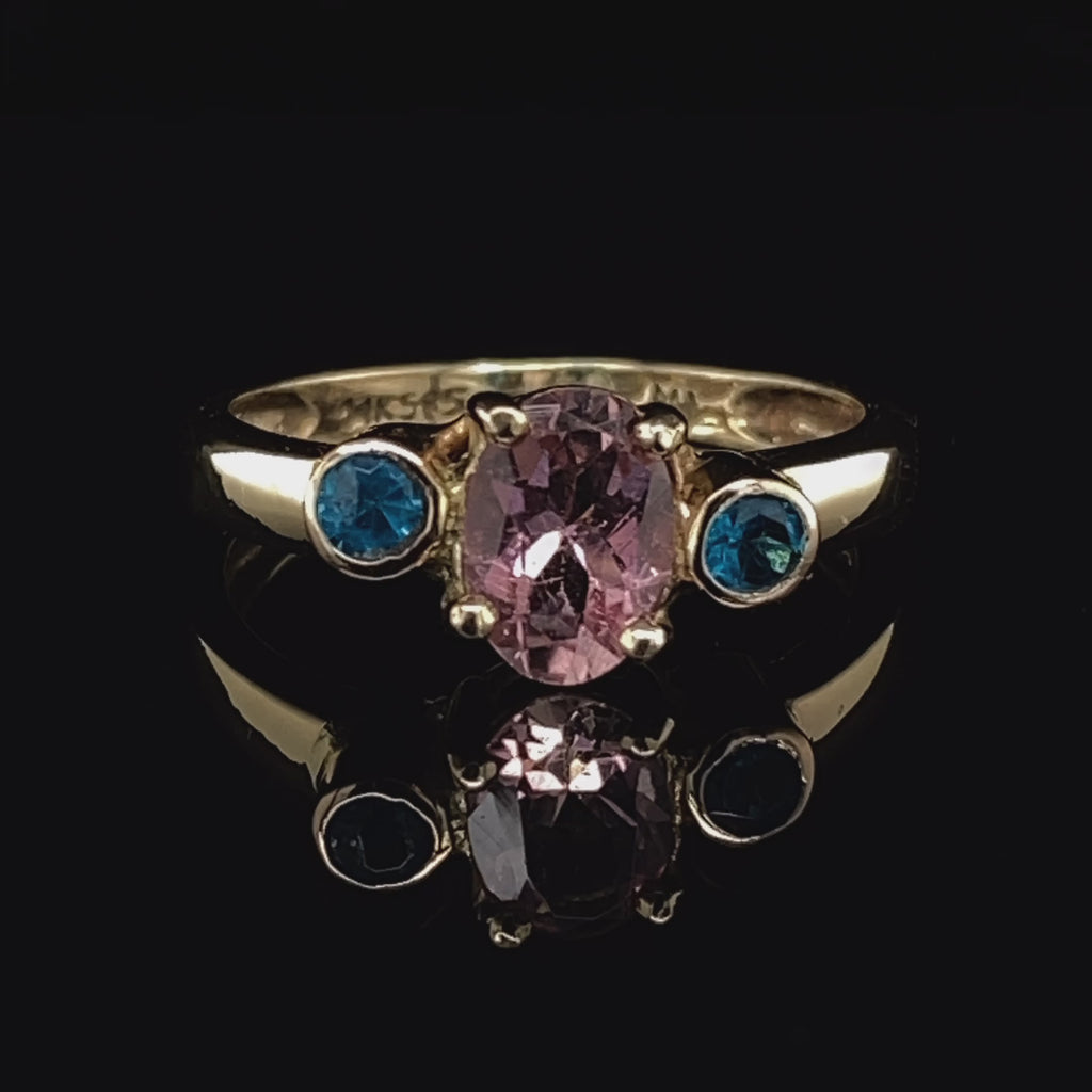 Friederike Grace - 14k Yellow Gold Pink Tourmaline Apatite Ring - DESIGNYARD, Dublin Ireland.