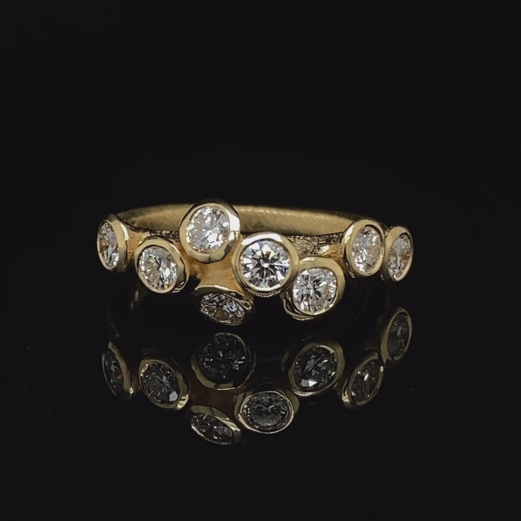 Diana Porter - 18k Yellow Fairtrade Gold 8 Diamond alternative engagement Ring - DESIGNYARD, Dublin Ireland