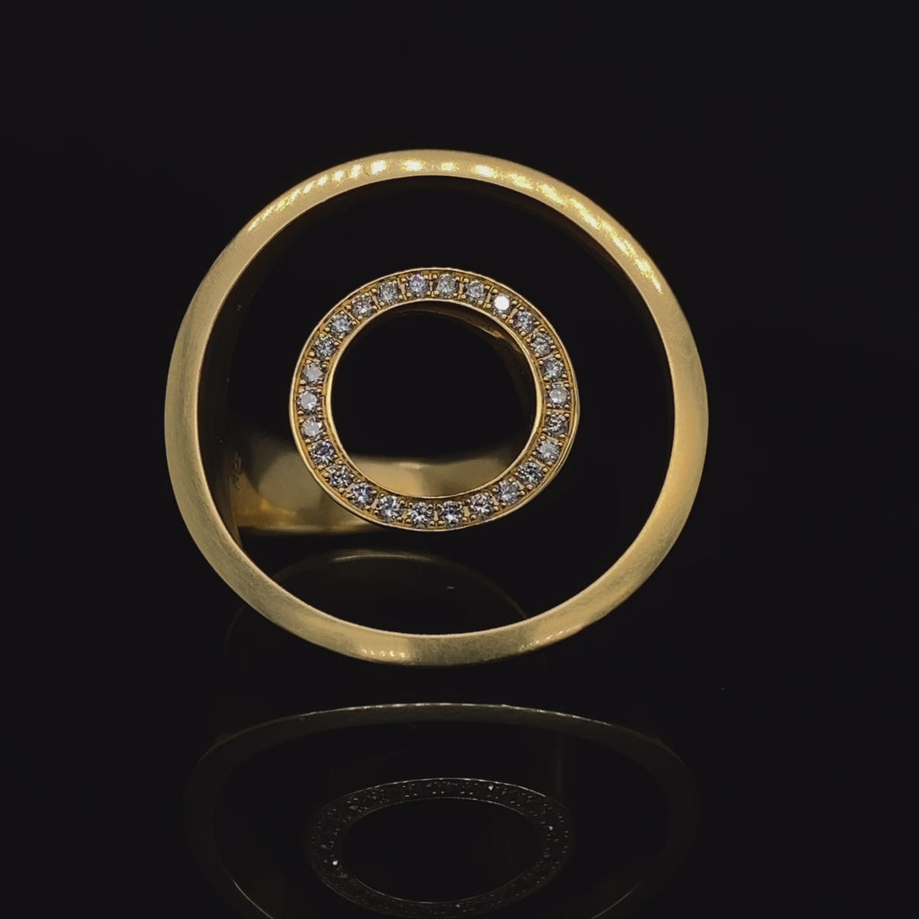 Angela Hubel - 18k Yellow Gold Sunshine Diamond Ring - DESIGNYARD, Dublin Ireland.