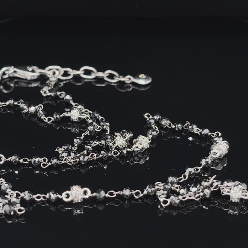 Ronan Campbell - 18k White Gold 6.92ct Black Diamond Necklace - DESIGNYARD, Dublin Ireland.