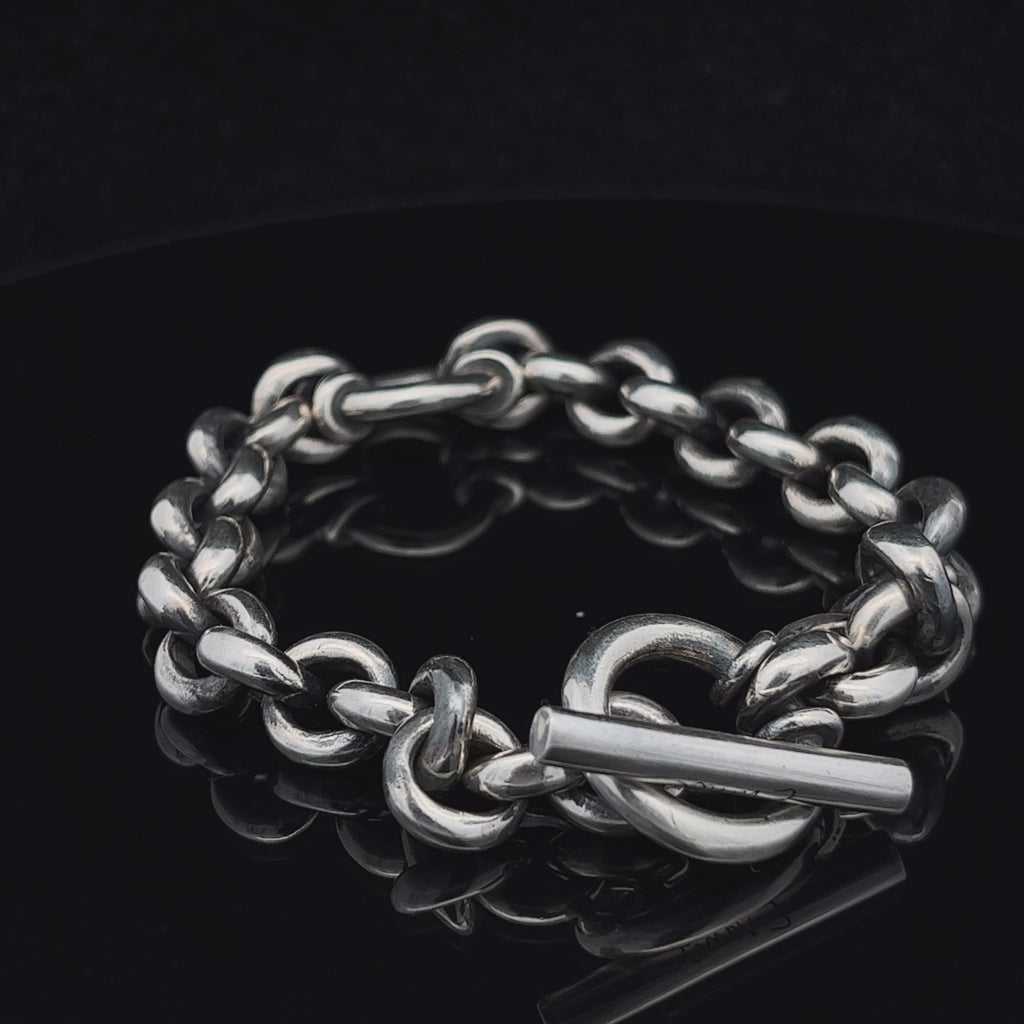 Video of Michael Evanet's Sterling Silver Little Fat Boy Mens Bracelet. Available on DESIGNYARD.com and in our Jewelry Store Dublin, Ireland.