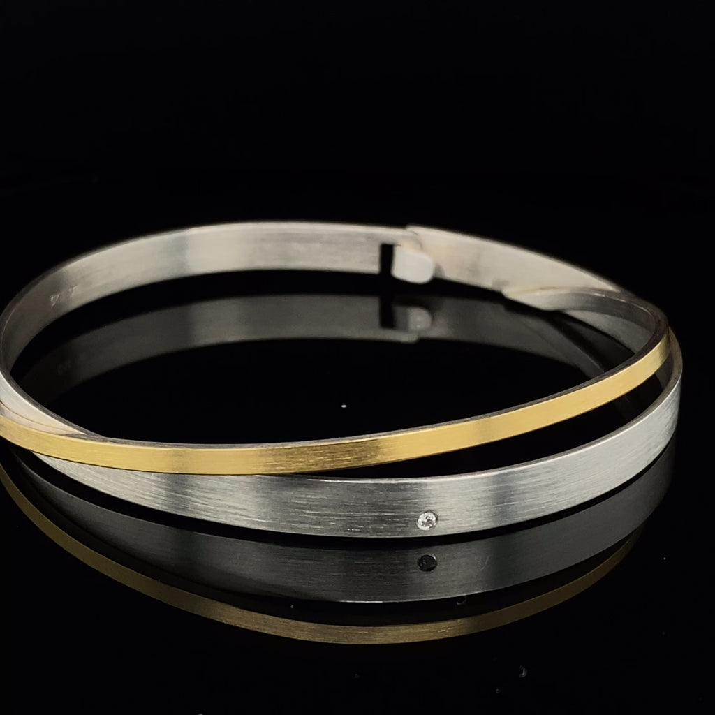 Manu - Sterling Silver 22k Yellow Gold Bi-Metal Diamond Cosmos Bracelet - DESIGNYARD, Dublin Ireland.