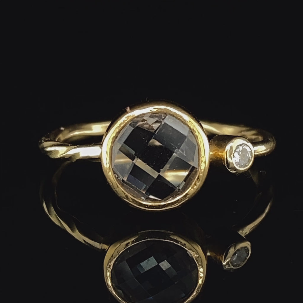 Josephine Bergsøe - 18k 22k Yellow Gold Sapphire Cocktail Ring - DESIGNYARD, Dublin Ireland.