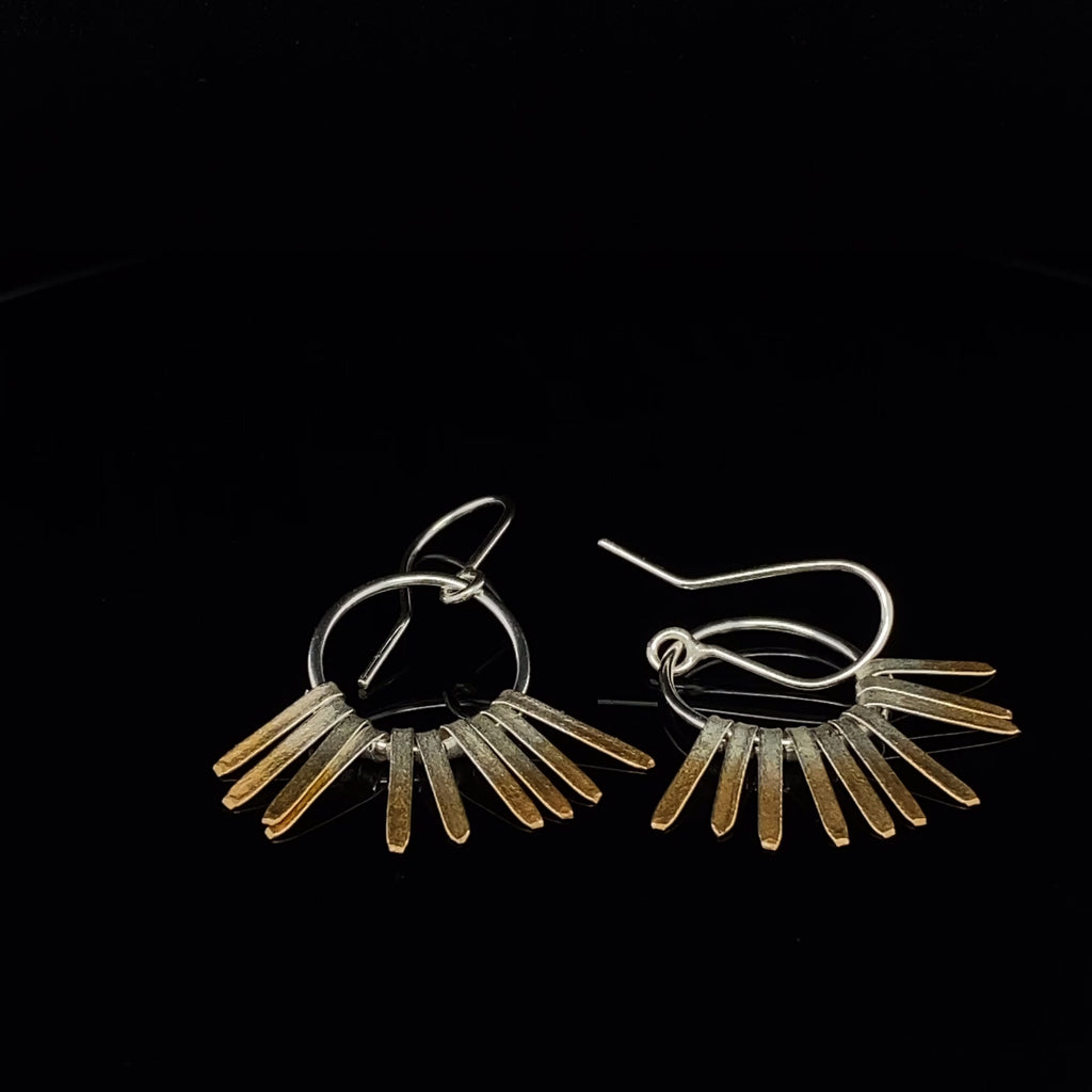 Kokkino - Shimmer Hoop Yellow Gold Plated Silver Earrings - DESIGNYARD, Dublin Ireland.