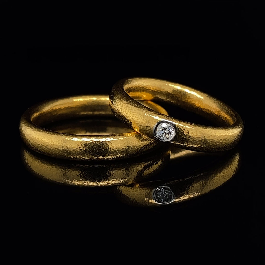 Henrich &amp; Denzel - 24k Yellow Gold Platinum Fonte 4mm Diamond Ring - DESIGNYARD, Dublin Ireland.