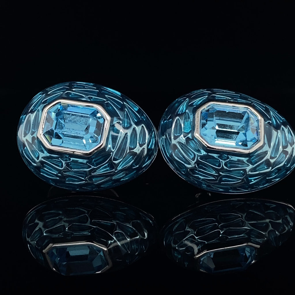Simon Harrison - Mock Turtle Blue Earring - DESIGNYARD, Dublin Ireland.