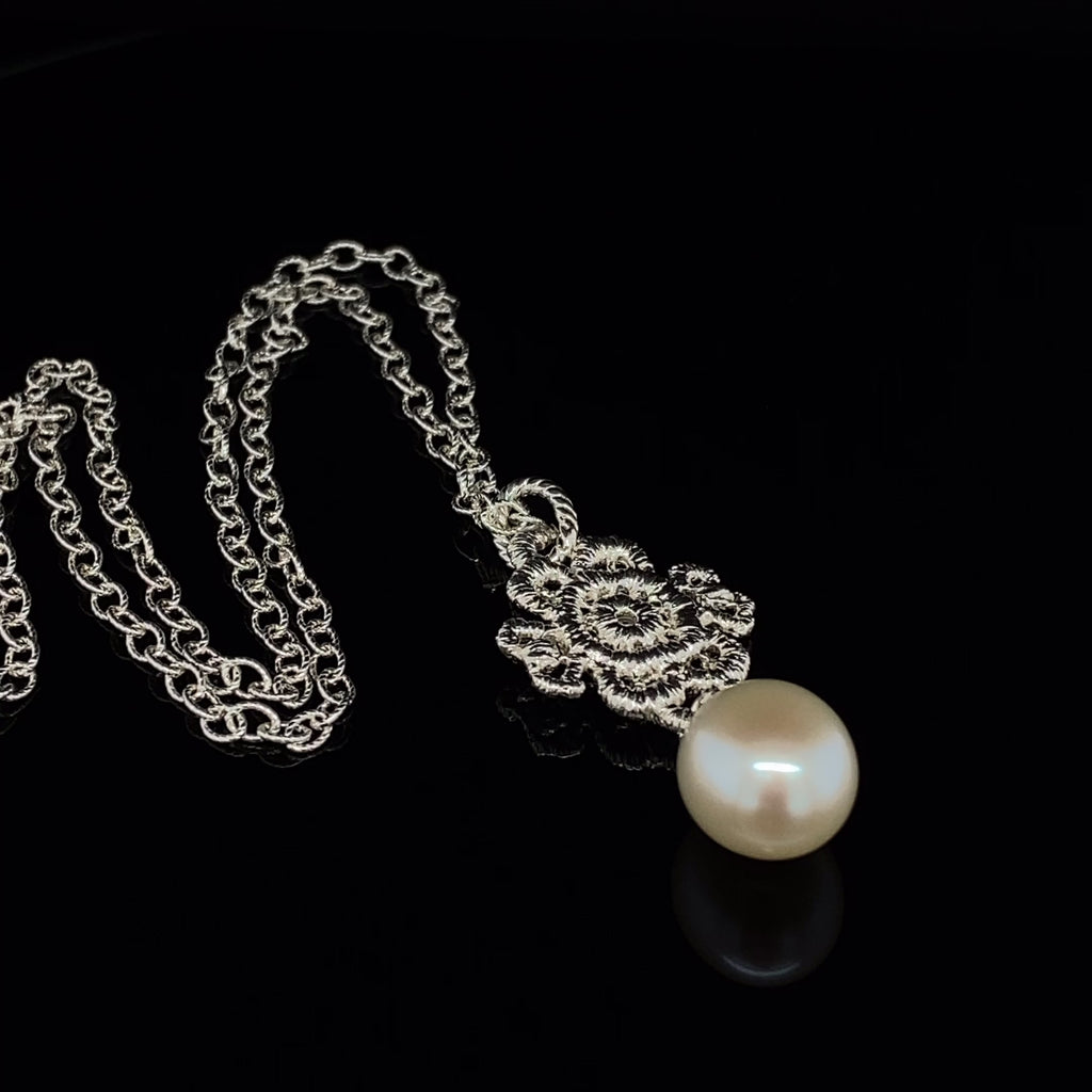 Brigitte Adolph - Sterling Silver Mona Lisa Pearl Pendant - DESIGNYARD jewellery gallery, Dublin Ireland
