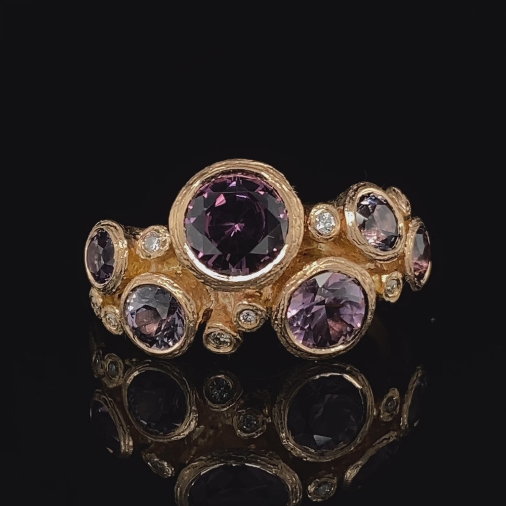 Diana Porter - 18k Fair Trade Rose Gold Spinel Diamond Ring - DESIGNYARD, Dublin Ireland.
