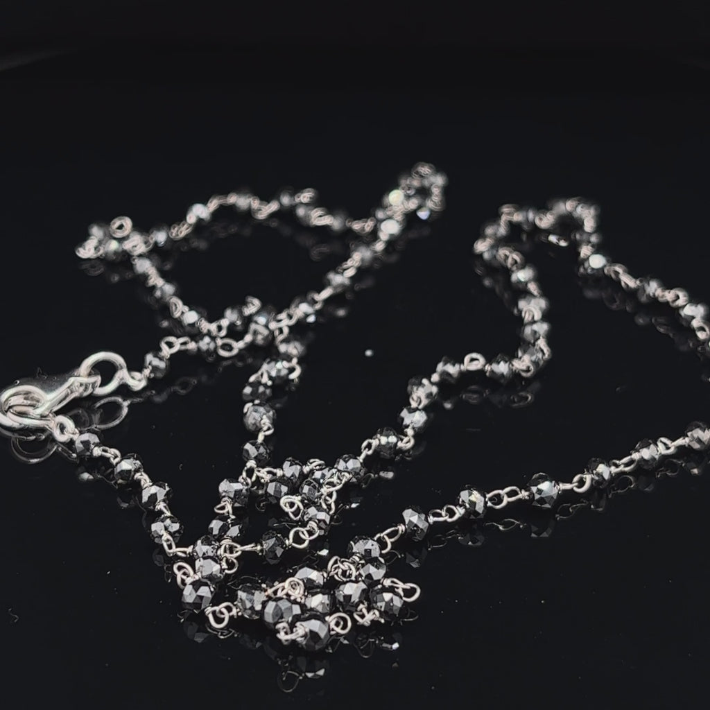 Ronan Campbell - 18k White Gold 11.35ct Black Diamond Necklace - DESIGNYARD, Dublin Ireland.