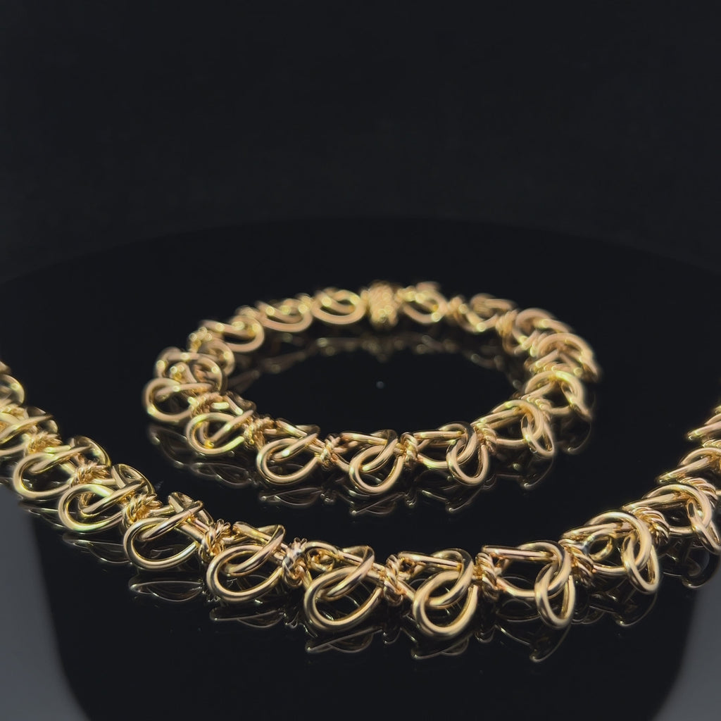 boucheron vintage 18k yellow gold bracelet necklace set designyard contemporary jewellery gallery dublin ireland
