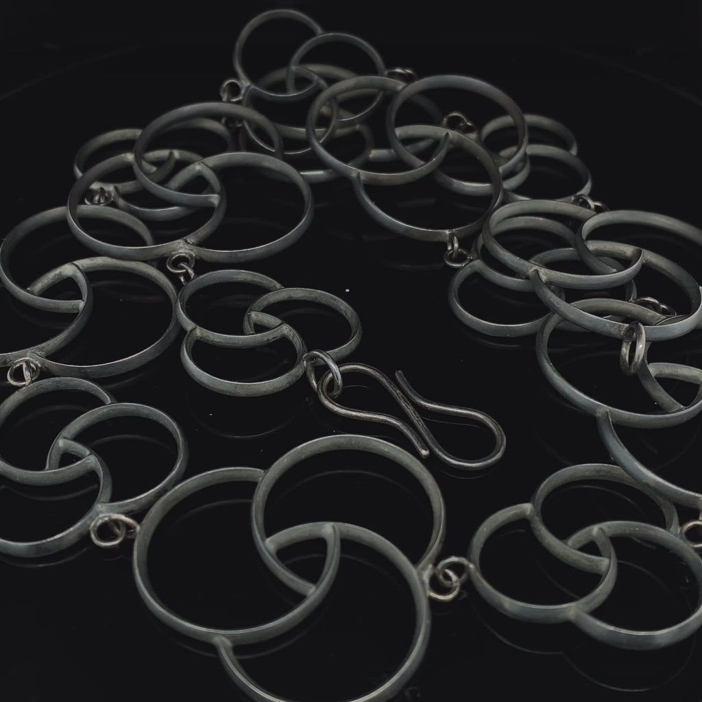 Sophia Epp - Silver Oxidised Three Pass Necklace - DESIGNYARD, Dublin Ireland.