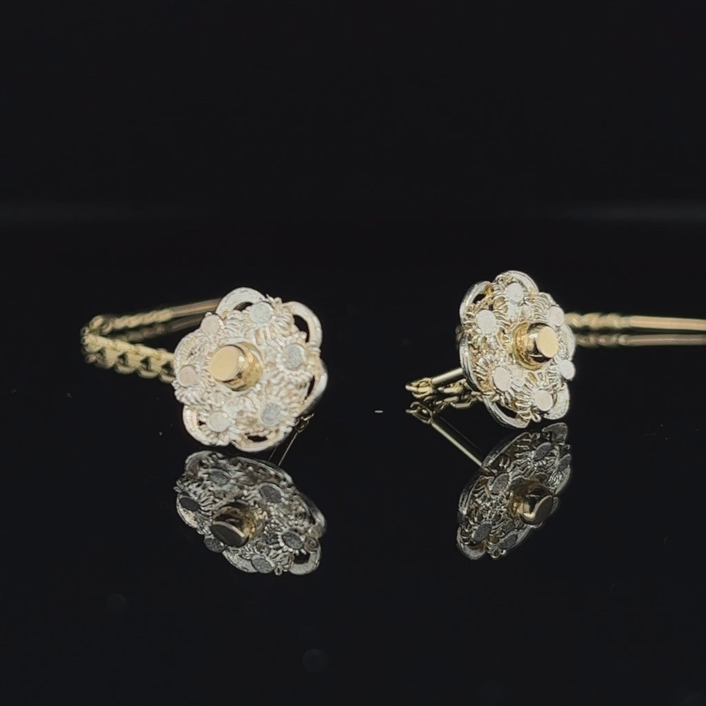 Neeltje Huddleston Slater - Sterling Silver 14k Yellow Gold Zeeland III Button Earrings - DESIGNYARD, Dublin Ireland.