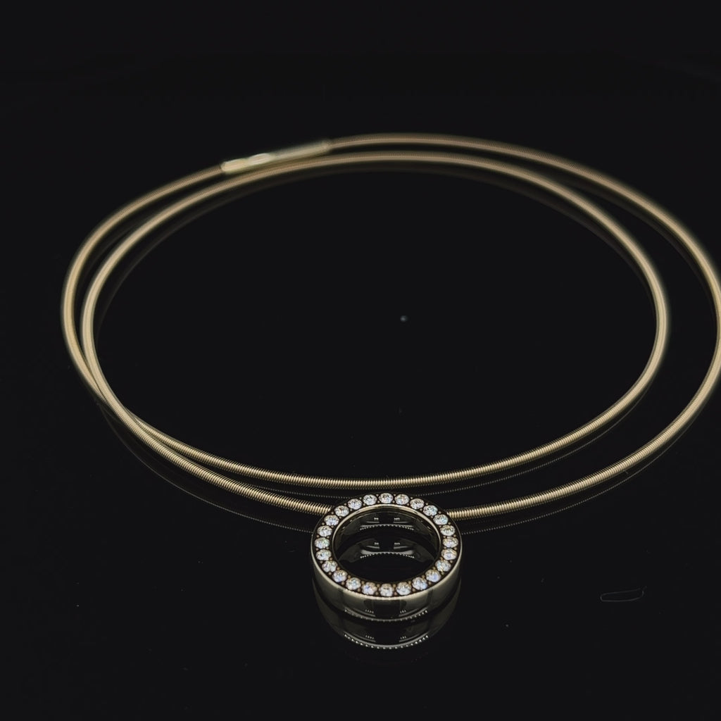 Niessing - 18k Yellow Gold Satellite Orbit Diamond Necklace - DESIGNYARD, Dublin Ireland.